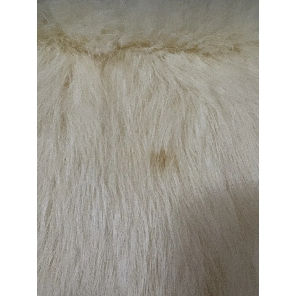 Vintage Fur Hand‎ Muff ~ Real White Rabbit Fur ~ 9 Inch Soft Warmer with Handle
